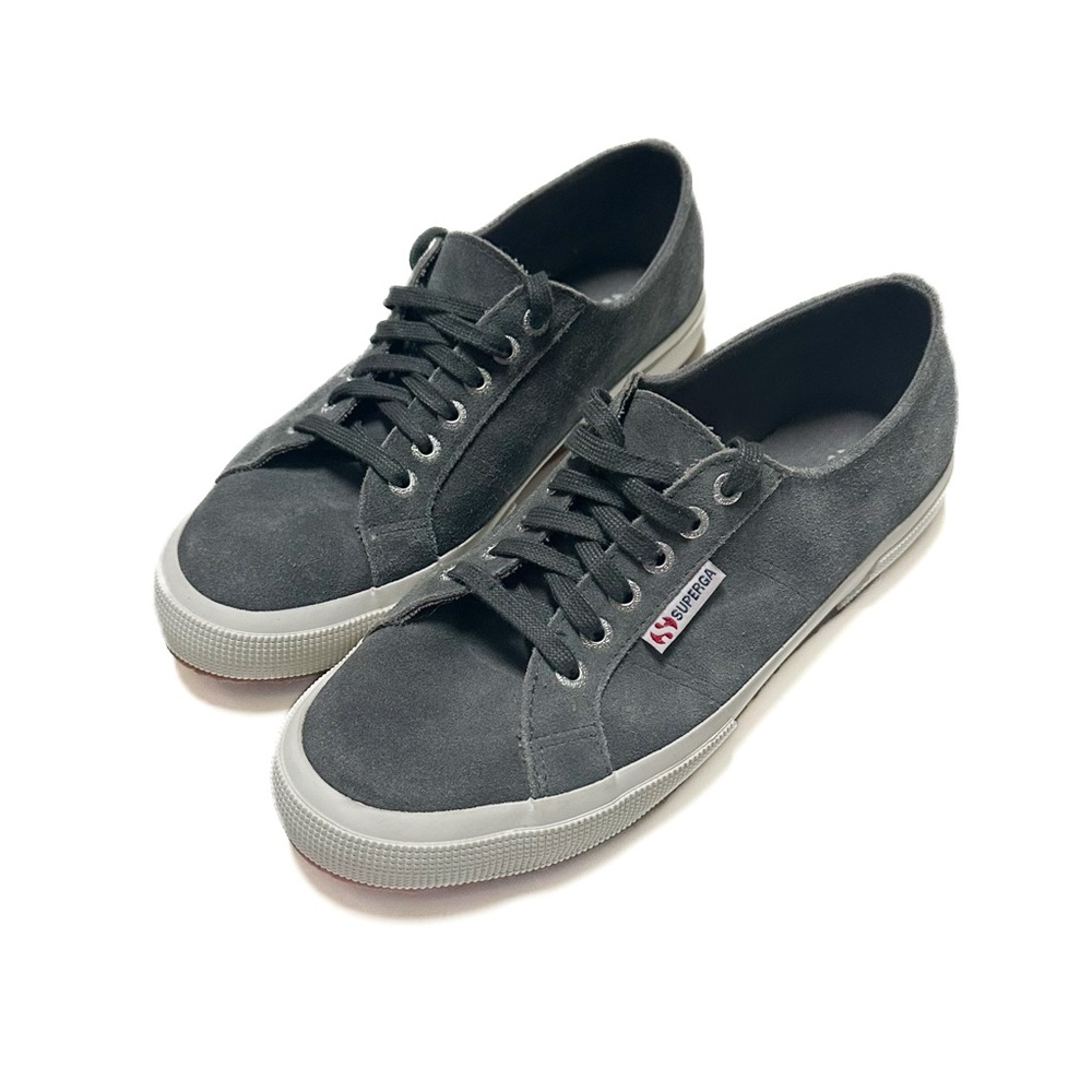 Superga 2750 Cotu Classic Sneakers Grey Suede Leather Low Top Lace Up Shoes